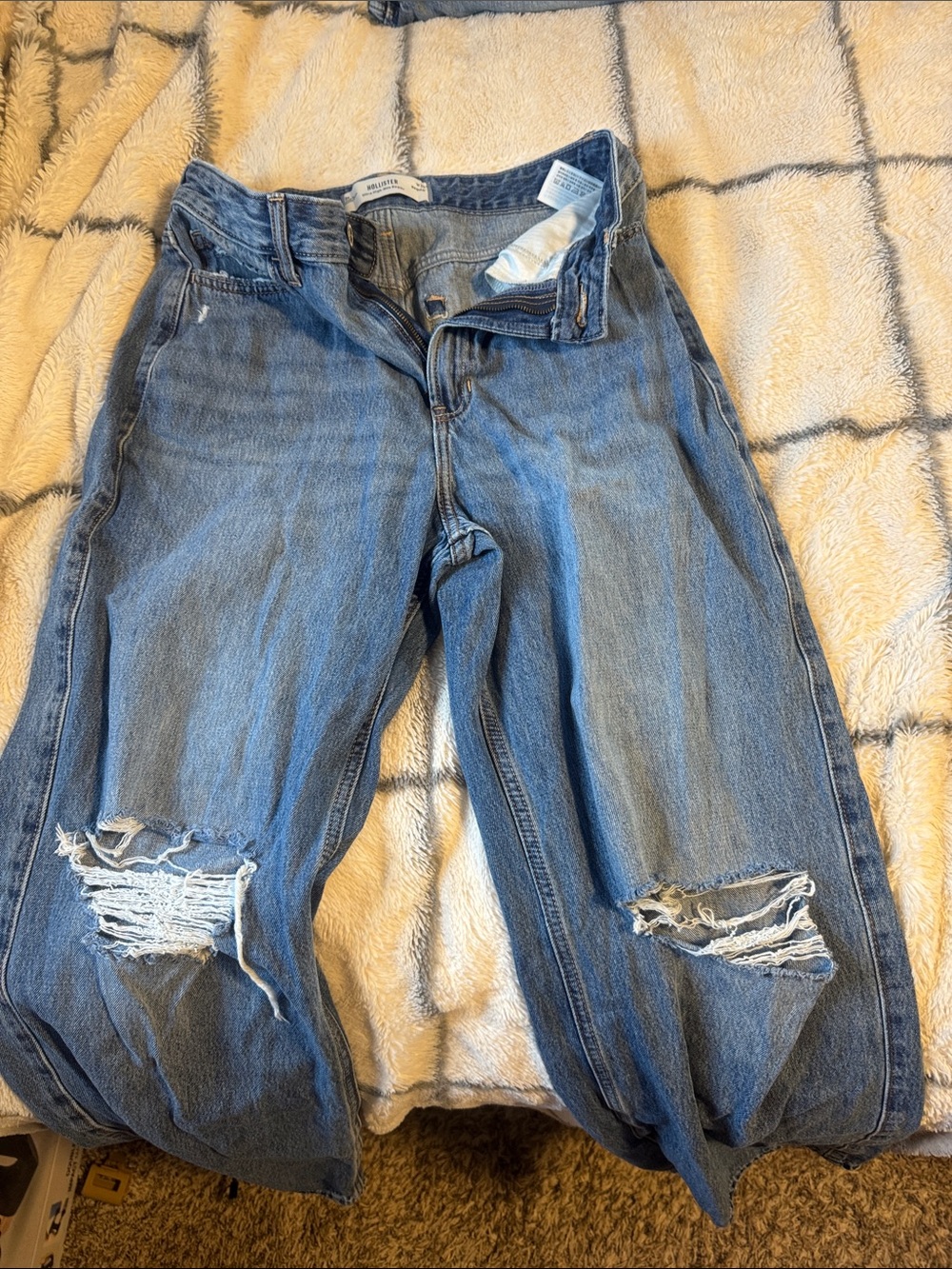 Hollister Distressed Light Blue Boyfriend Jeans